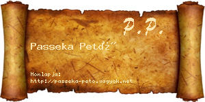 Passeka Pető névjegykártya